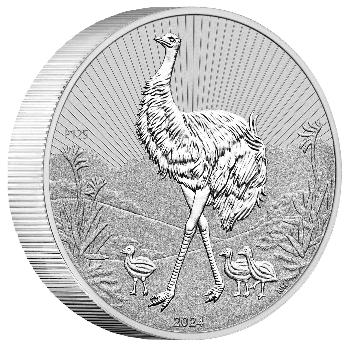 2024 Perth Mint Emu 2oz Silver BU Coin