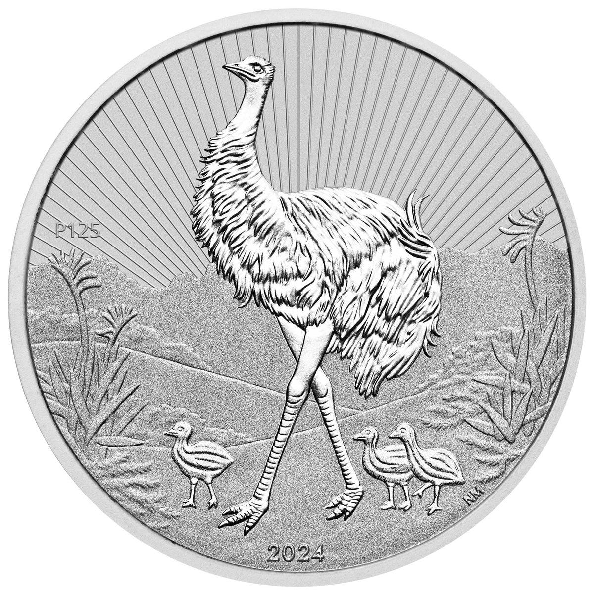 2024 Perth Mint Emu 2oz Silver BU Coin