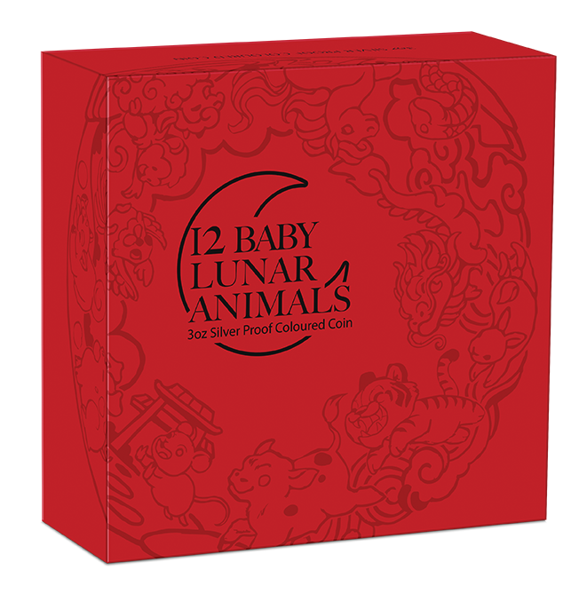 2026 Perth Mint Twelve Baby Lunar Animals 3oz Silver Coloured Coin