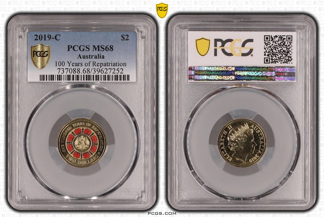 2019 PCGS MS68 graded $2 Repatriation coin