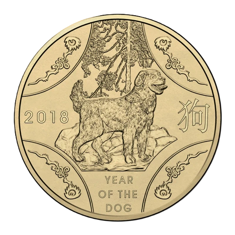2018 Royal Australian Mint Lunar Year of the Dog $1 Uncirculated Coin
