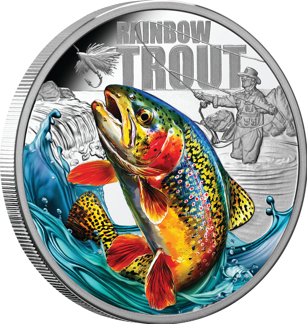 2027 Niue Rainbow Trout 1oz Silver Coloured Proof Coin