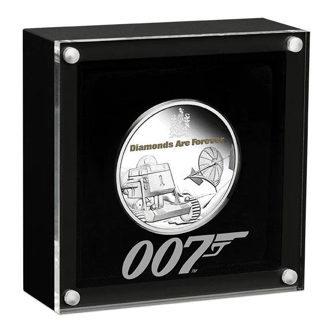 2021 Perth Mint James Bond Diamonds Forever 1oz Silver Proof Coin