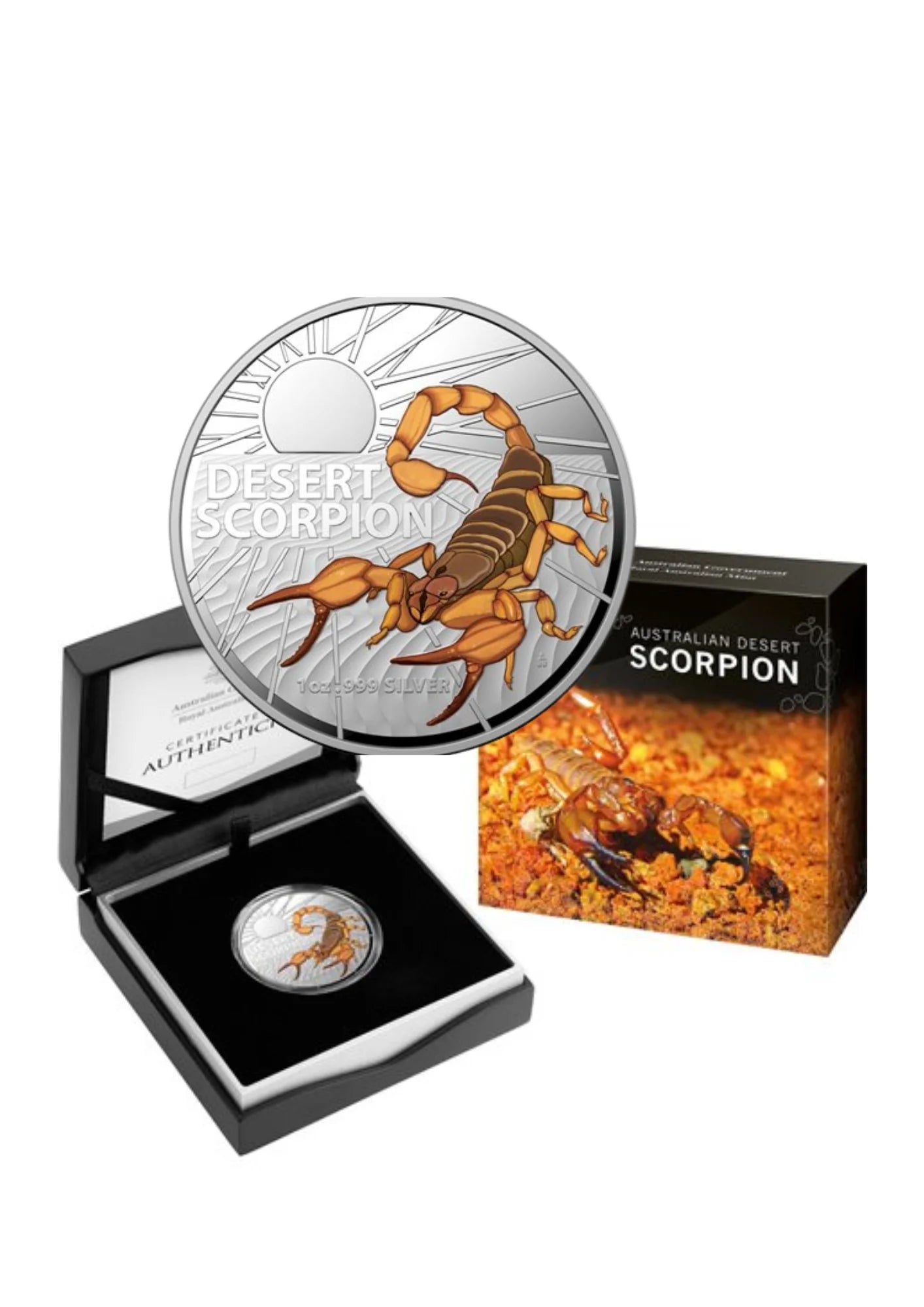 2023 RAM Most Dangerous Desert Scorpion 1oz Silver Coloured Proof Coin