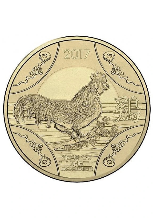 2017 Royal Mint Lunar Year of the Rooster $1 UNC Coin