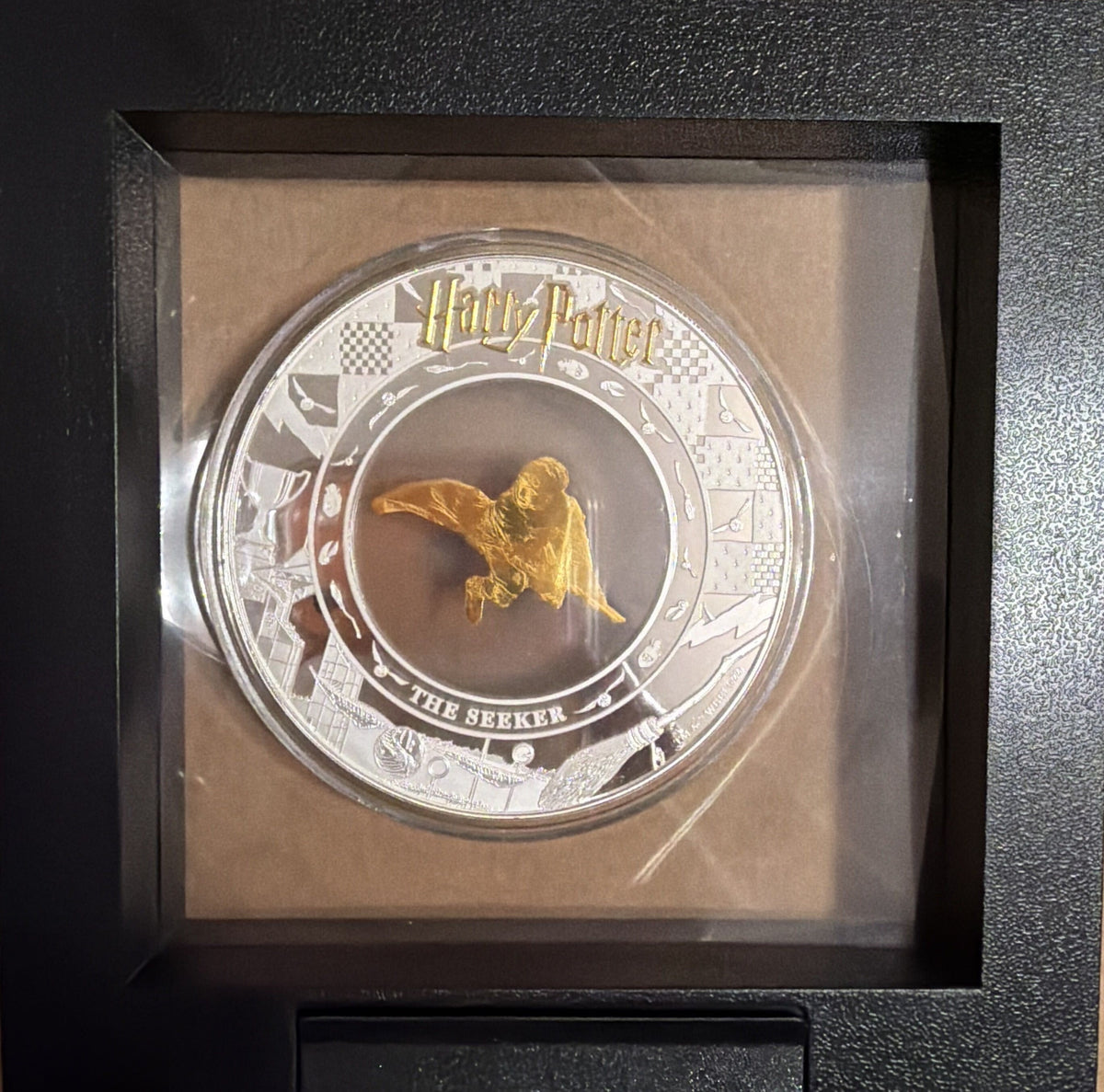 2022 Harry Potter The Seeker 2oz Silver Proof like 24k Gold Inlay Coin