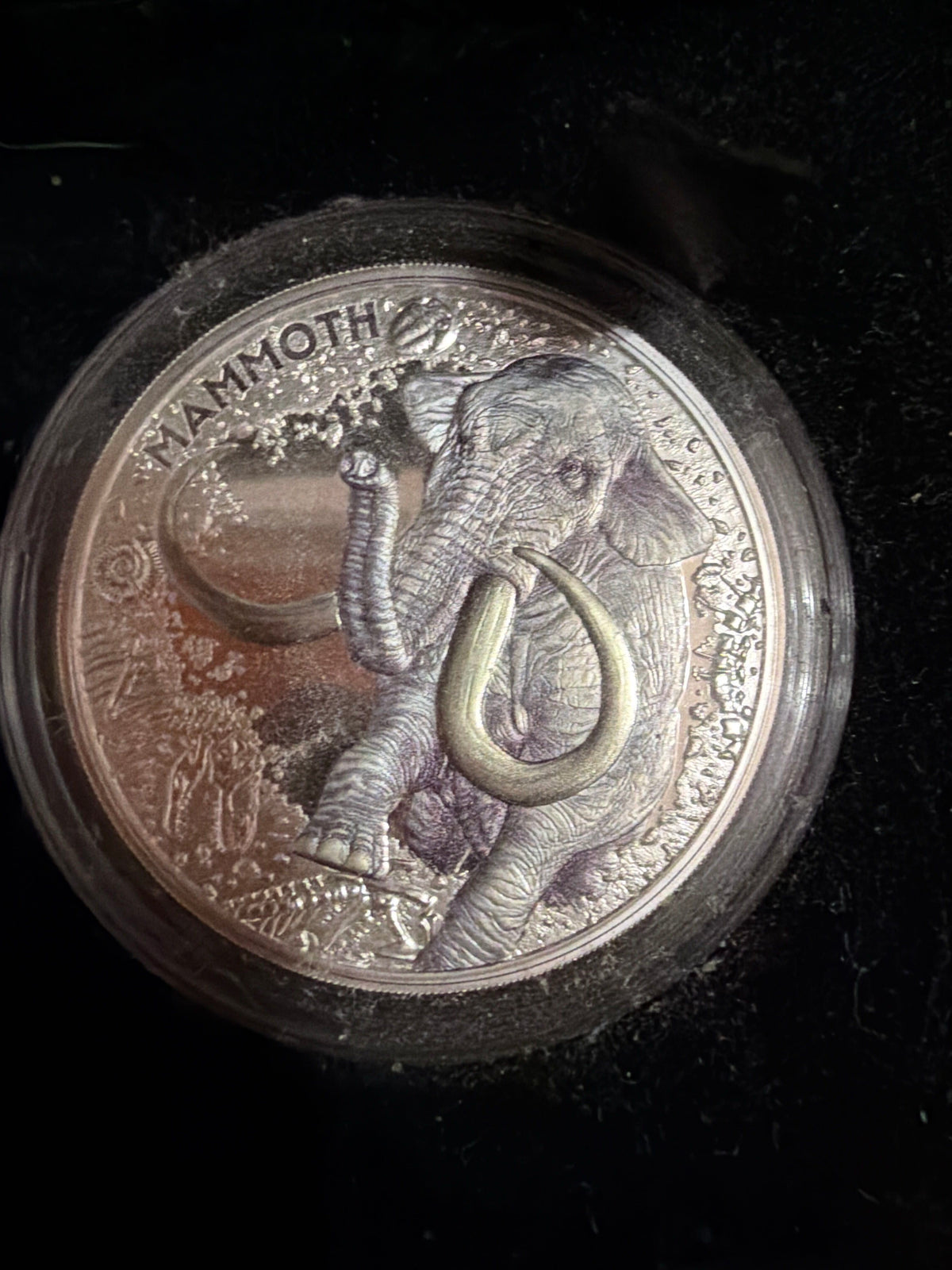 2025 Niue Ice Age Giants Mammoth 1oz Silver Coloured Proof Coin