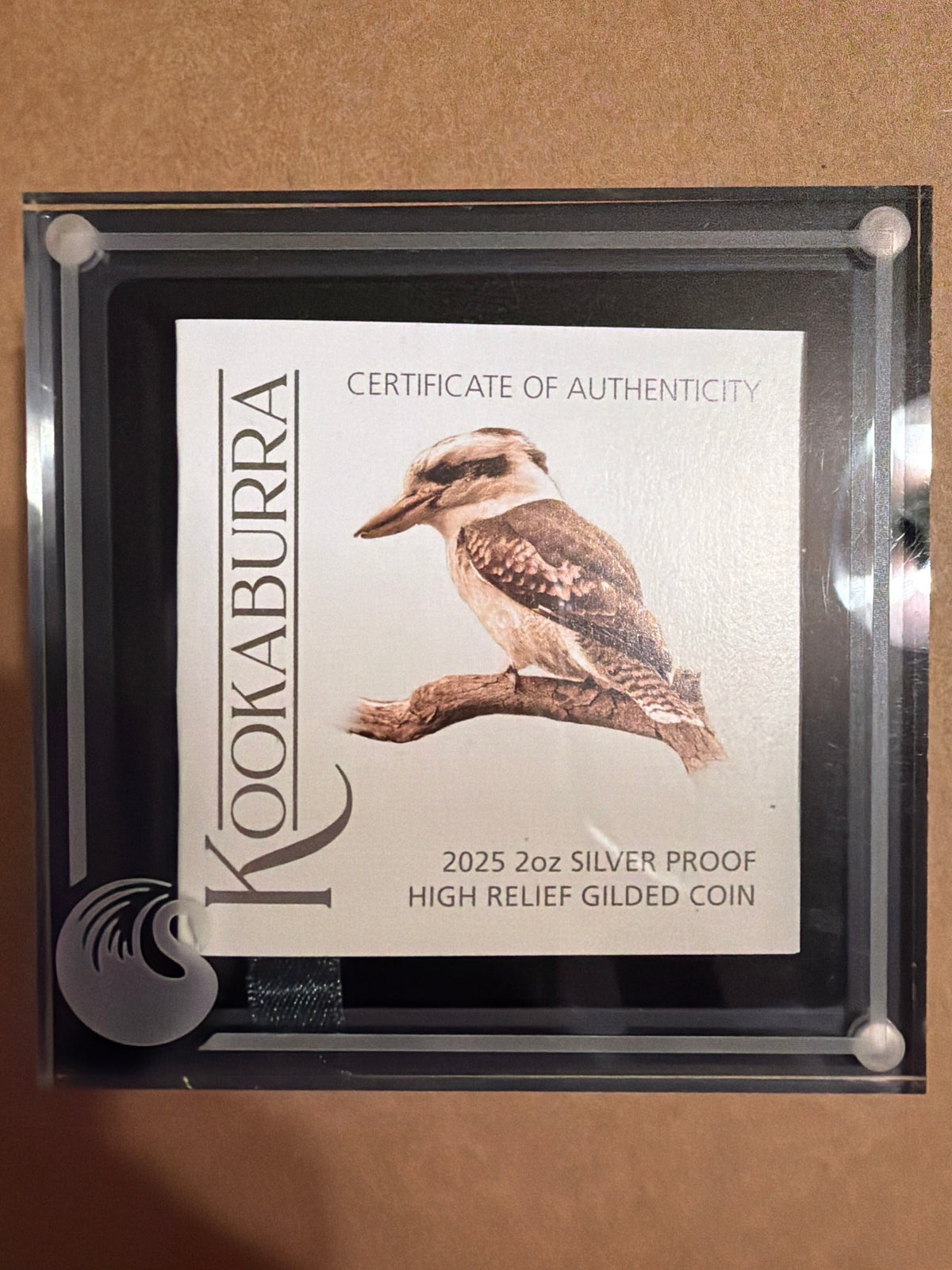 2025 Perth Mint Kookaburra 2oz Silver Gilded High Relief Proof Coin