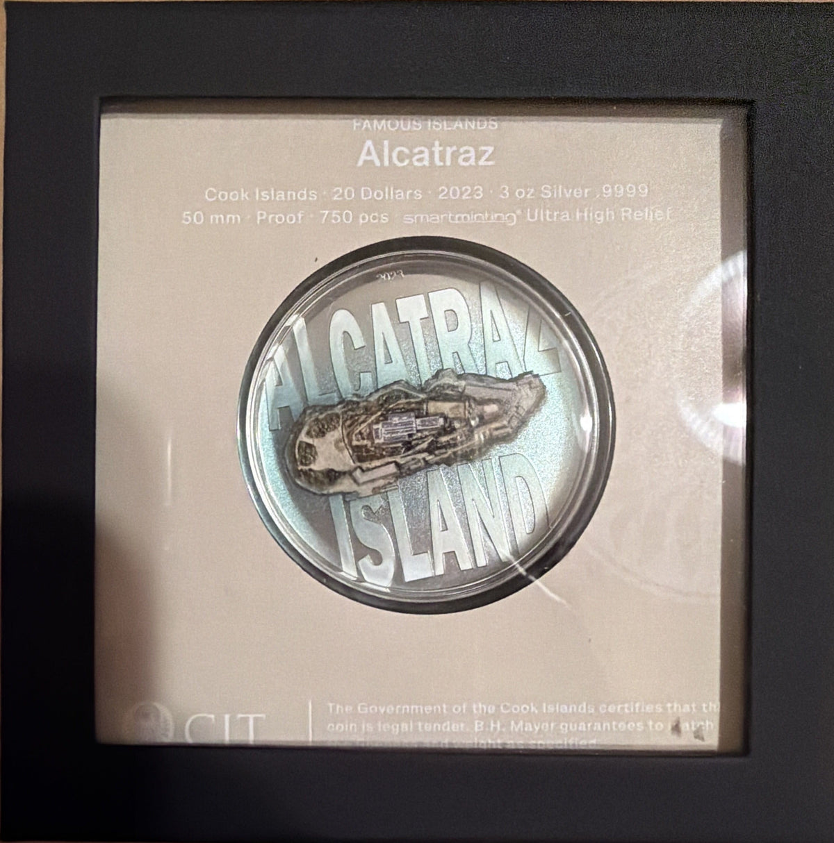 2023 CIT Alcatraz Island 3oz Silver Proof HR Coin