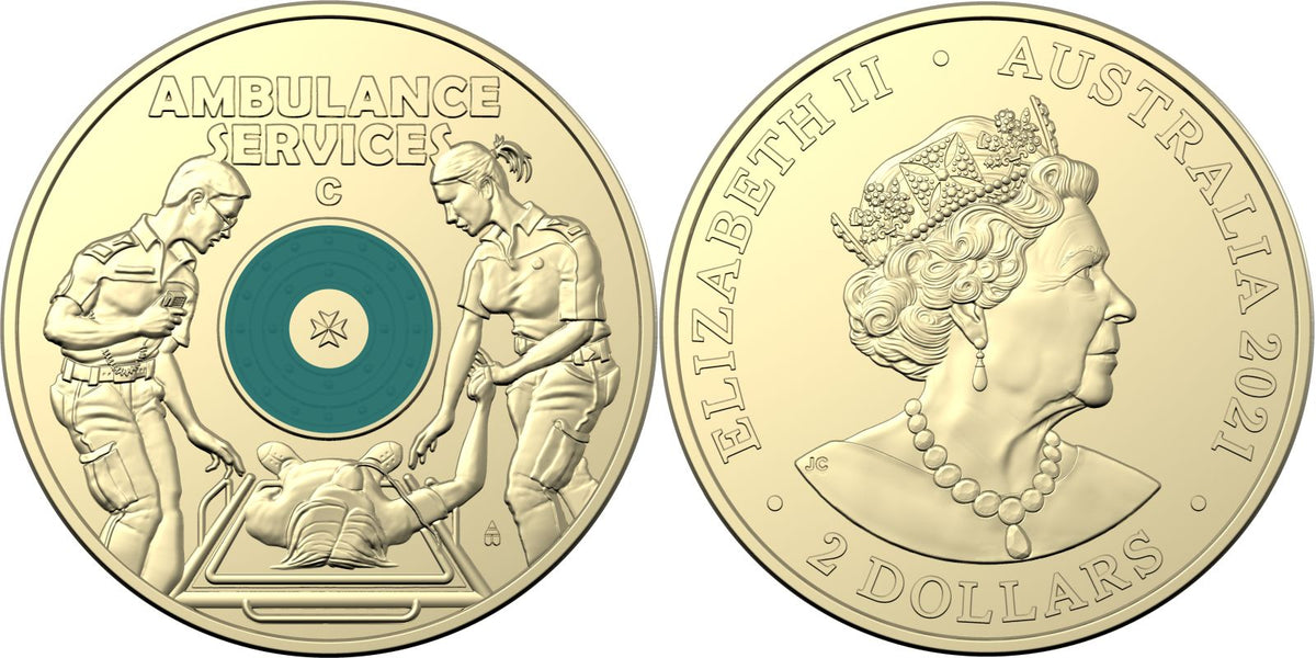2021 Royal Australian Mint Ambulance Service C MintMark Carded Coin