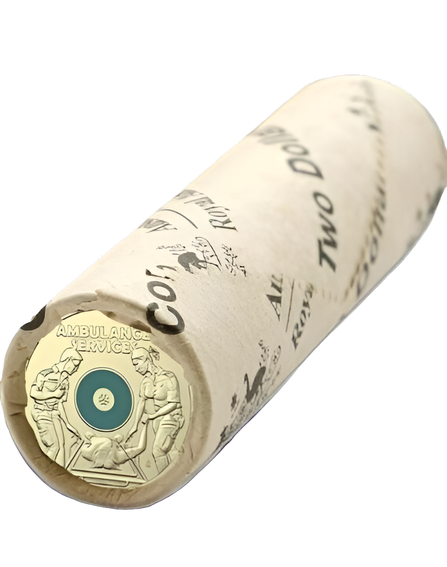 2021 Royal Australian Mint Ambulance Service $2 Coin Mint Roll Bundle