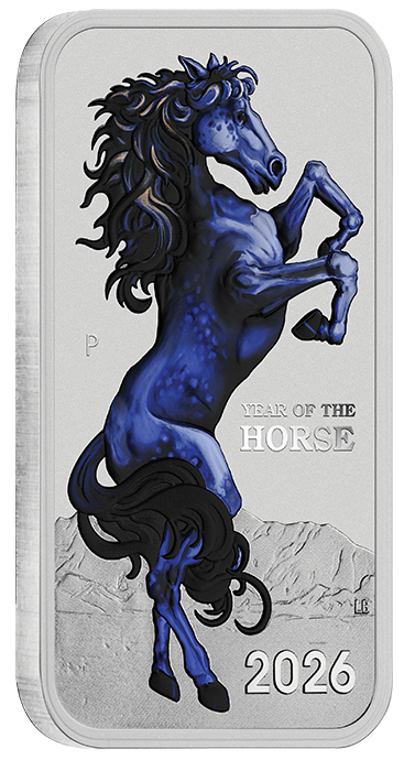2026 Perth Mint Lunar Horse 1oz Silver Coloured Bar