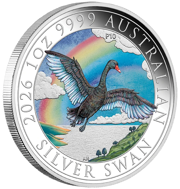 2026 Perth Mint ANDA Money Expo Swan 1oz Silver Coloured  Coin