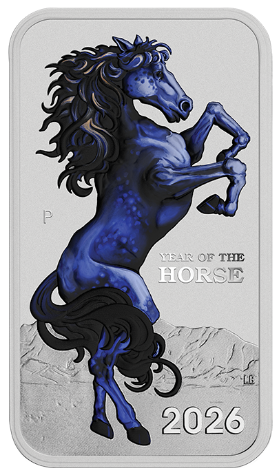 2026 Perth Mint Lunar Horse 1oz Silver Coloured Bar