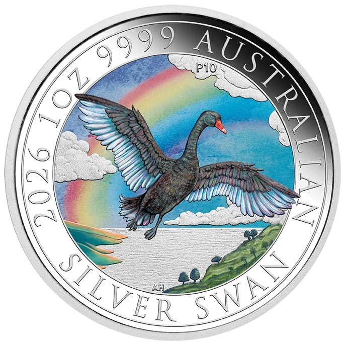 2026 Perth Mint ANDA Money Expo Swan 1oz Silver Coloured  Coin
