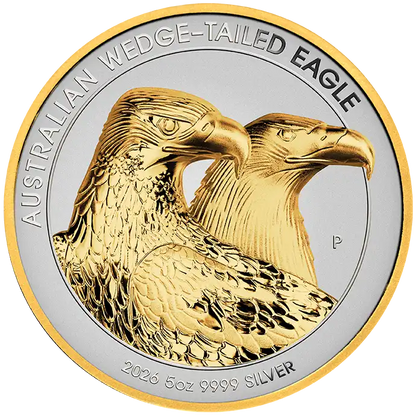 2026 Perth Mint Wedge-Tailed Eagle 5oz Silver Gilded Coin