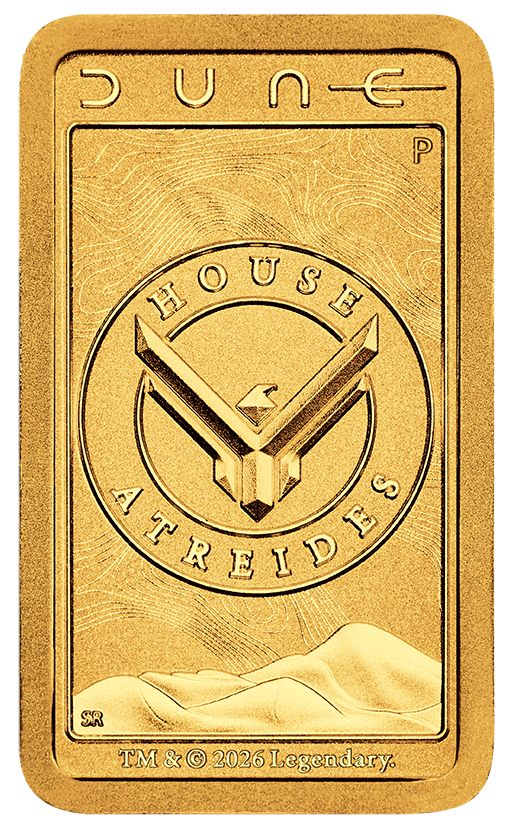 2026 Perth Mint Dune House Atreides 1g Gold Minted Bar