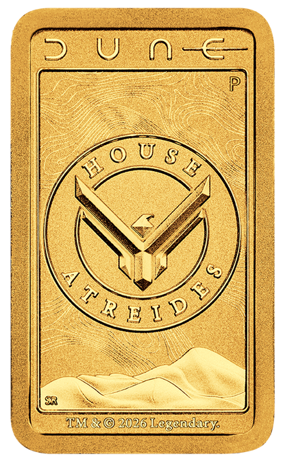 2026 Perth Mint Dune House Atreides 1g Gold Minted Bar