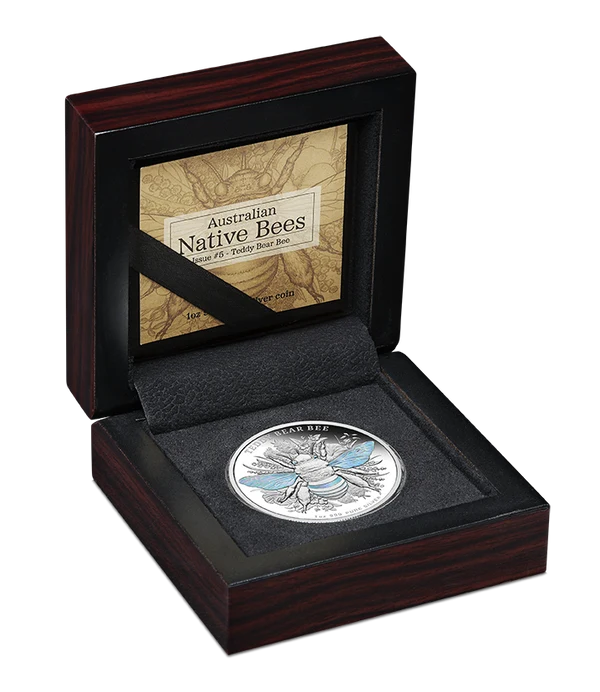 2026 Native Bees Teddy Bear Bee 1oz Silver Hologram Proof Coin