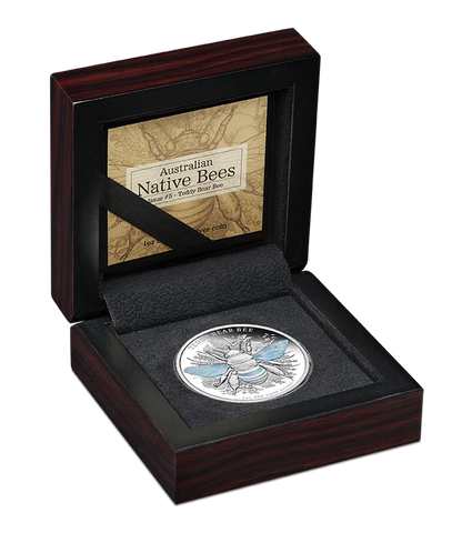 2026 Native Bees Teddy Bear Bee 1oz Silver Hologram Proof Coin