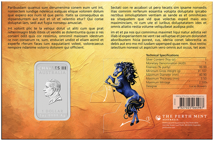 2026 Perth Mint Lunar Horse 1oz Silver Coloured Bar