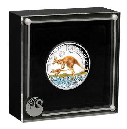2026 Perth Mint Kangaroo 1oz Silver Coloured Coin