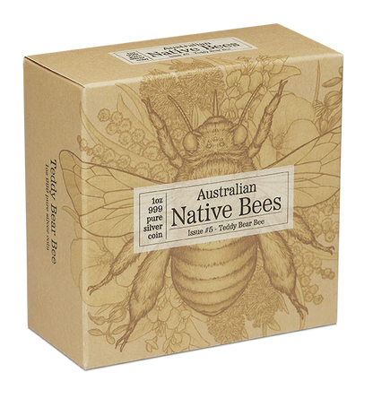 2026 Native Bees Teddy Bear Bee 1oz Silver Hologram Proof Coin