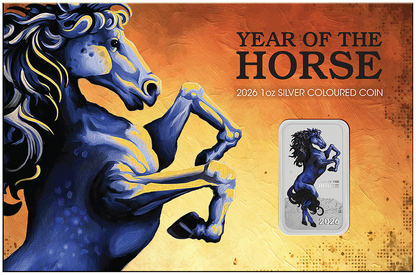 2026 Perth Mint Lunar Horse 1oz Silver Coloured Bar