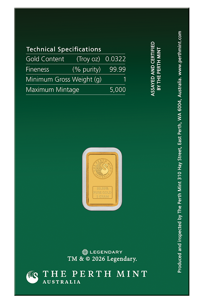 2026 Perth Mint Dune House Atreides 1g Gold Minted Bar