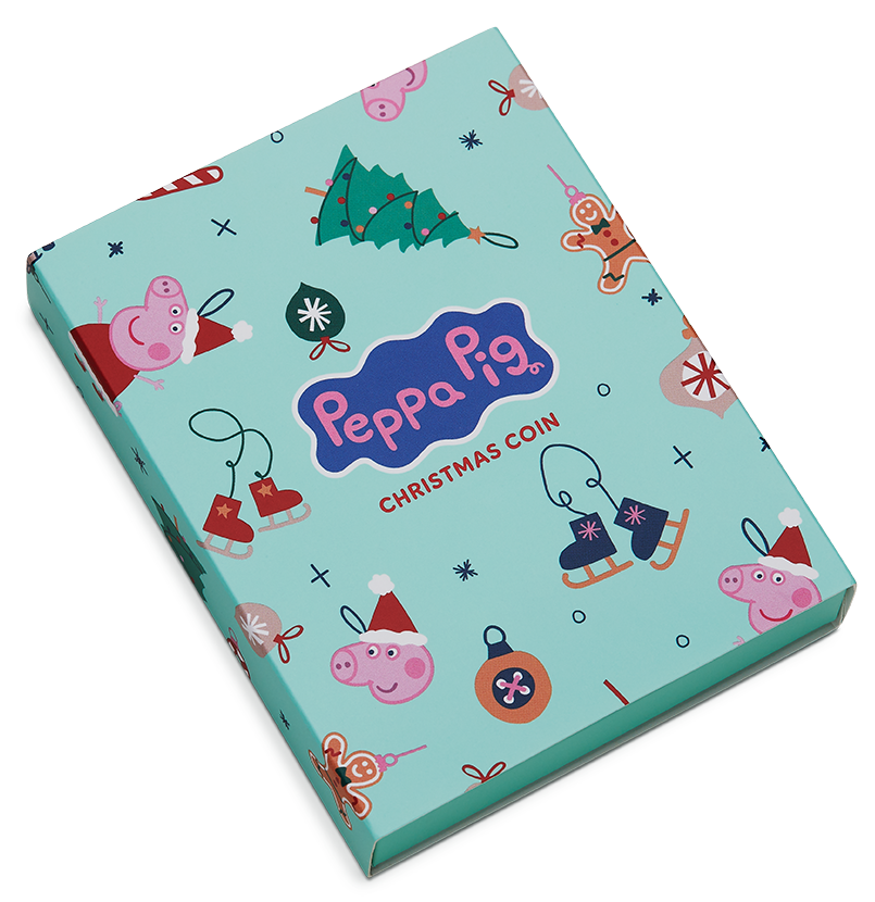 2026 Perth Mint Peppa Pig Christmas Base Metal Coloured Coin On Card