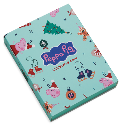2026 Perth Mint Peppa Pig Christmas Base Metal Coloured Coin On Card