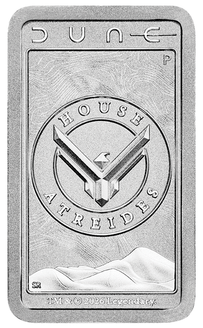 2026 Perth Mint Dune House Atreides 10g Silver Minted Bar