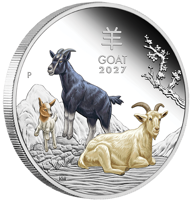 2027 Perth Mint Goat 1oz Silver Proof Coloured Coin