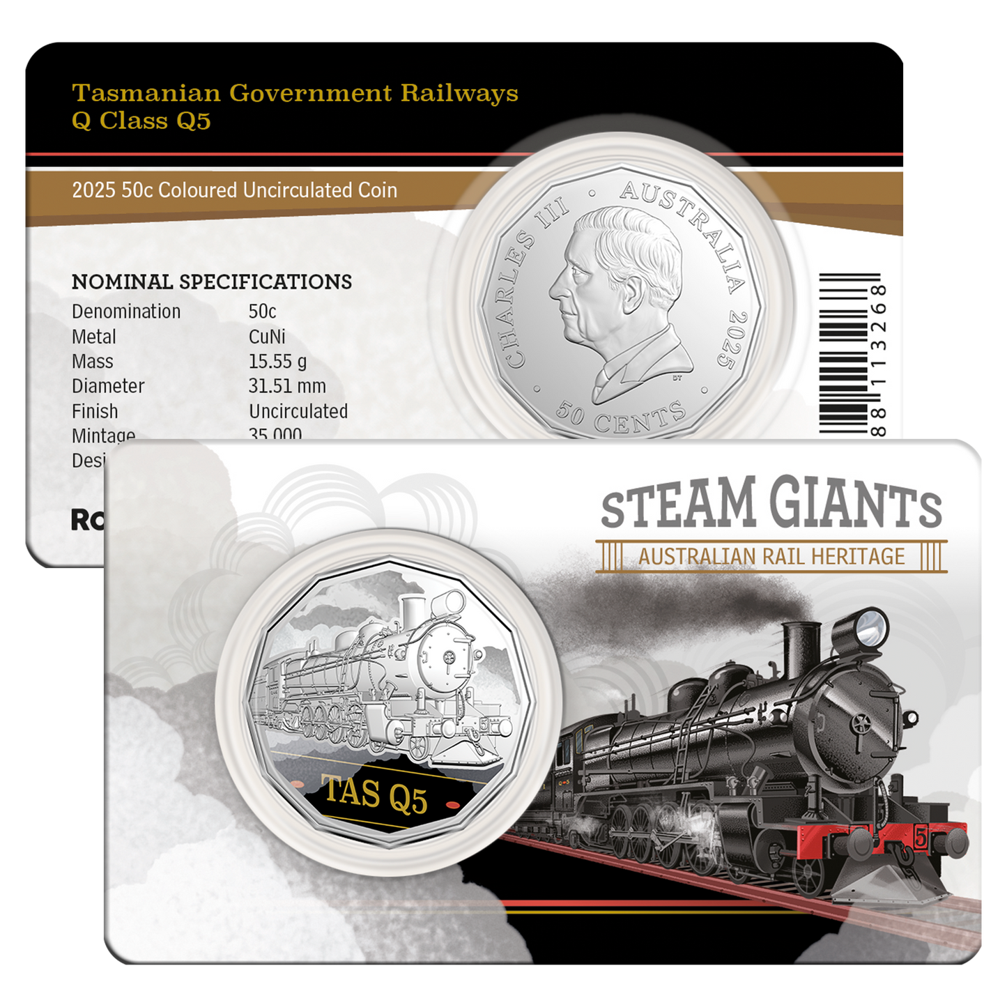 2025 RAM 50c Steam Giants  Rainbow Serpent 7-Coin Collection