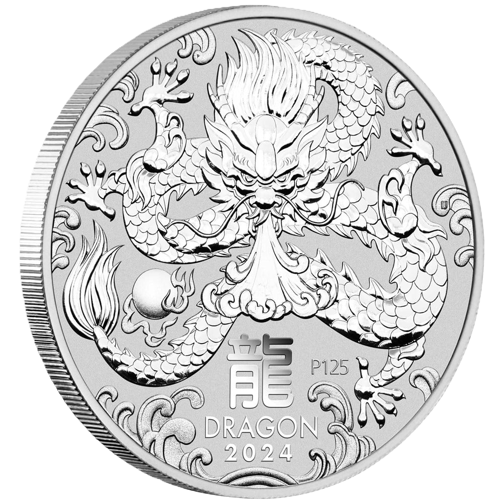2024 Perth Mint Lunar Dragon 2oz Silver Bullion Coin