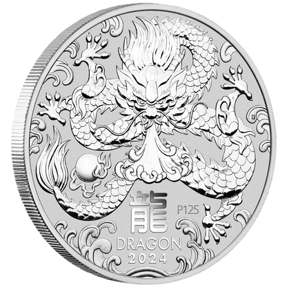 2024 Perth Mint Lunar Dragon 2oz Silver Bullion Coin