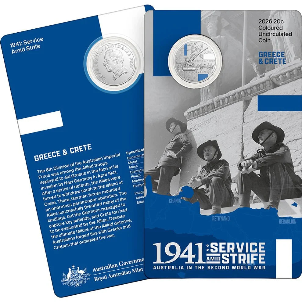 2026 RAM 1941 Service Amid Strife 20c & Holey Dollar UNC Bundle