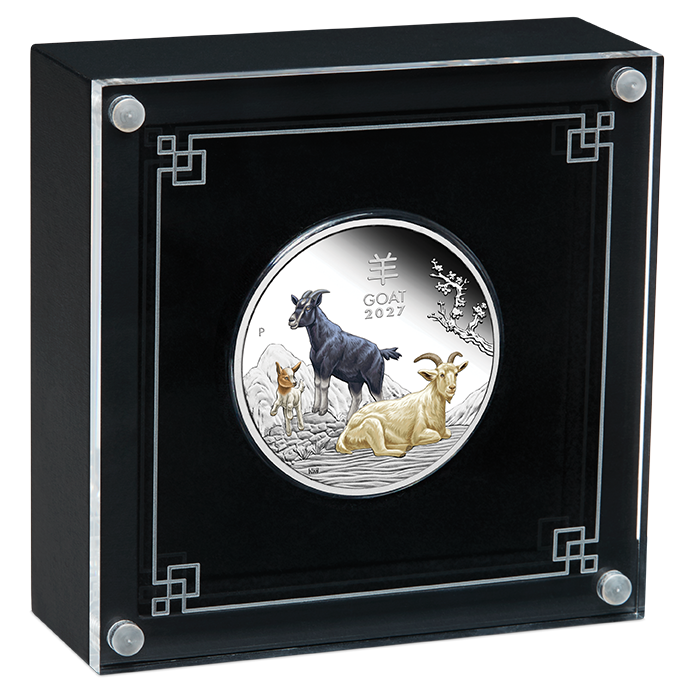 2027 Perth Mint Goat 1oz Silver Proof Coloured Coin