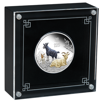 2027 Perth Mint Goat 1oz Silver Proof Coloured Coin