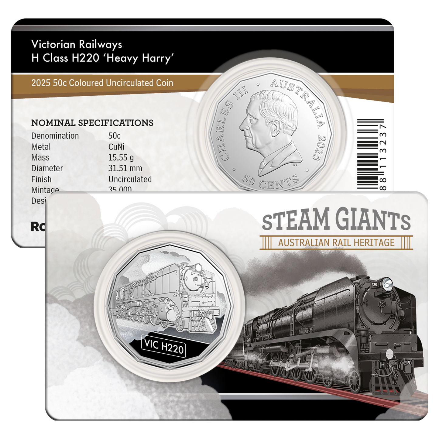 2025 RAM 50c Steam Giants  Rainbow Serpent 7-Coin Collection