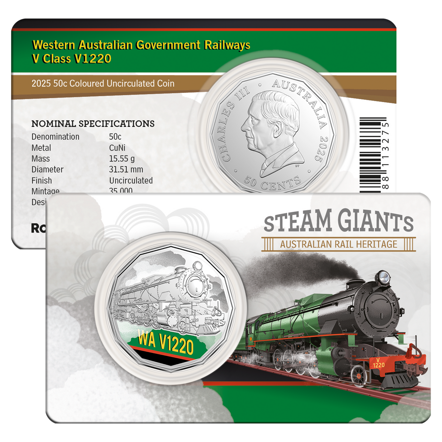 2025 RAM 50c Steam Giants  Rainbow Serpent 7-Coin Collection