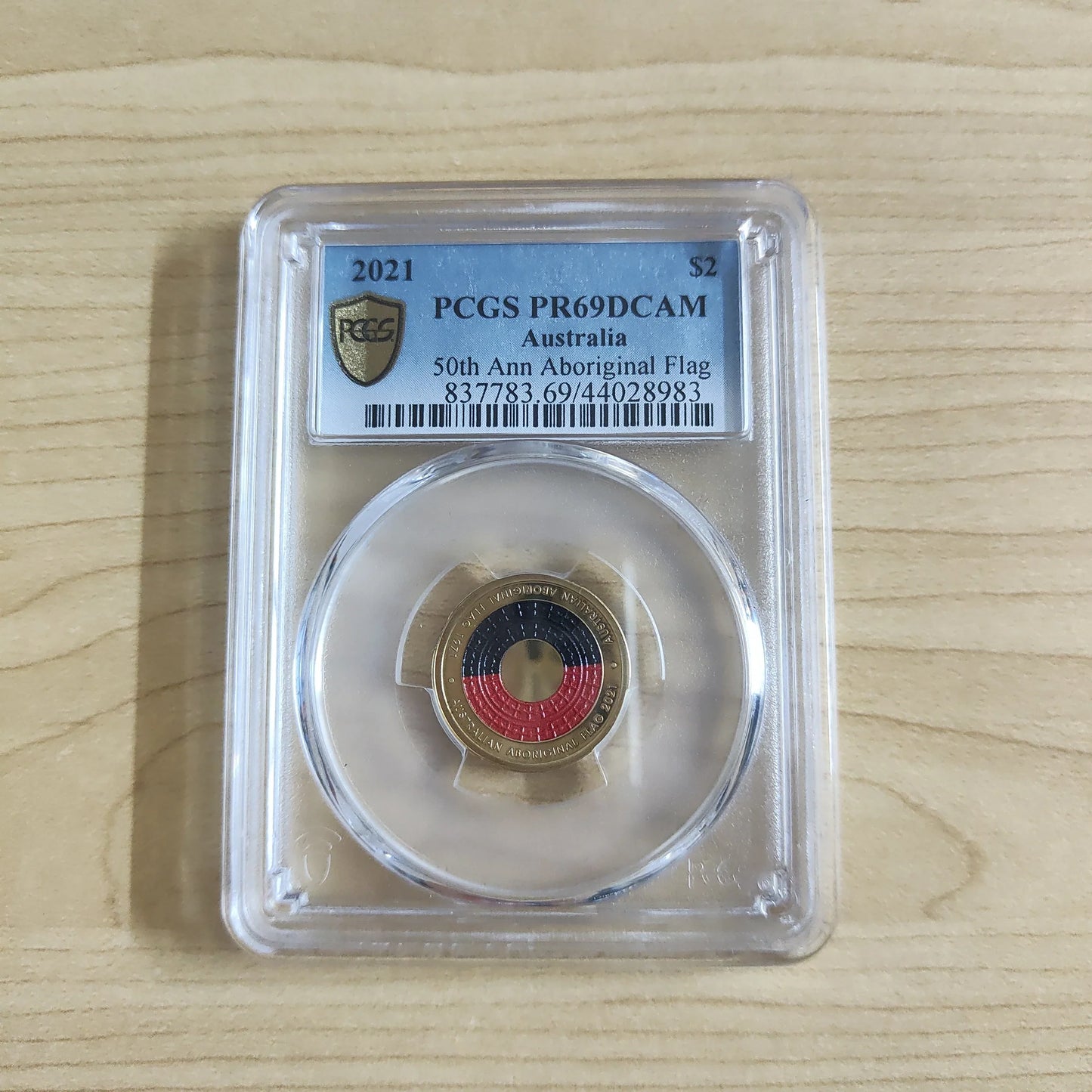 2021 PCGS PR69 graded $2 Aboriginal Flag coin