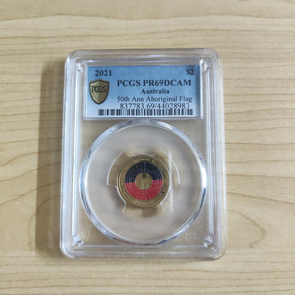 2021 PCGS PR69 graded $2 Aboriginal Flag coin