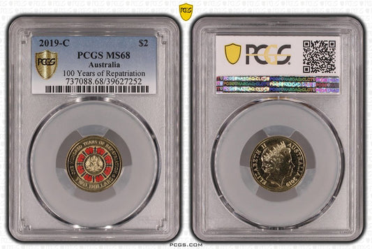 2019 PCGS MS68 graded $2 Repatriation coin