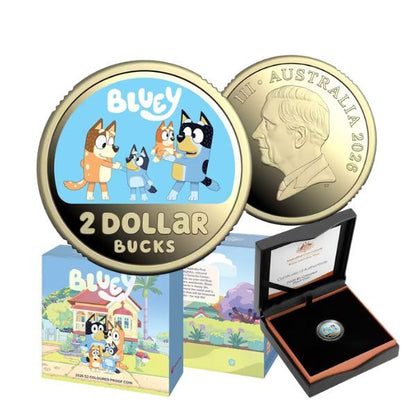 2026 RAM Bluey $2 Coloured Proof Coin