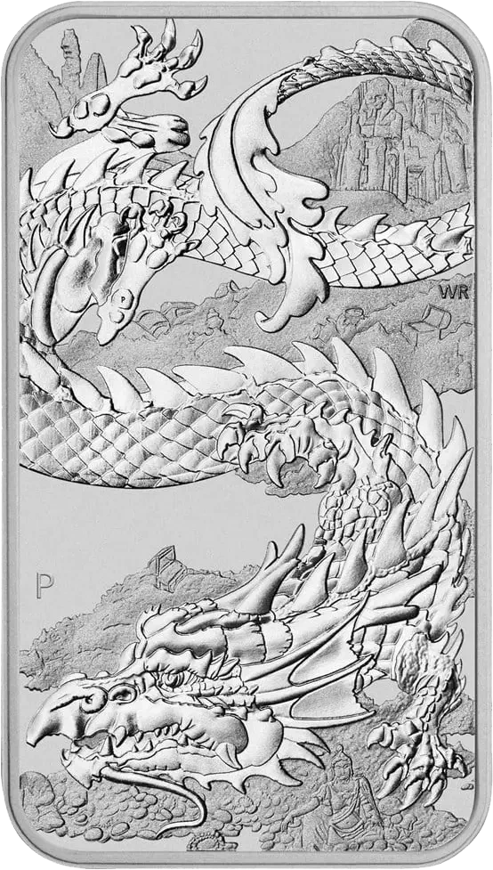 2023 Perth Mint Dragon 1oz Silver Rectangular Bullion Coin