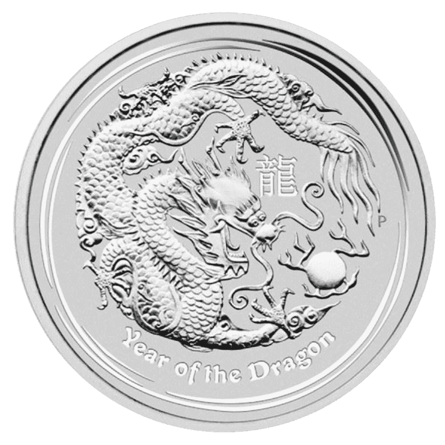2012 PerthMint Lunar Dragon 1oz Silver Bullion Coin