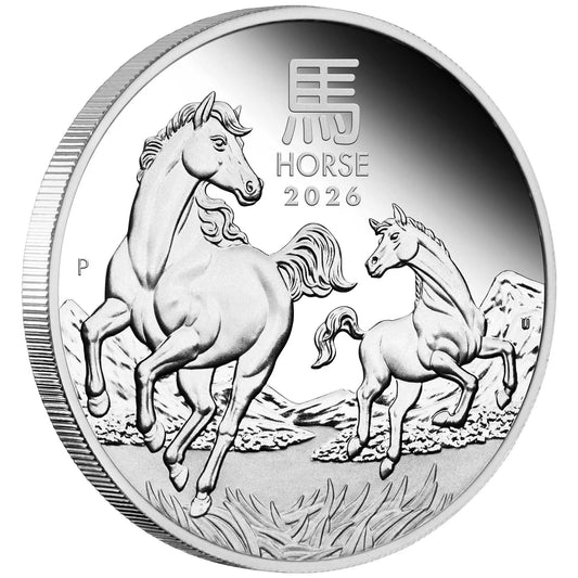 2026 Perth Mint Lunar Year of the Horse 1/2oz Silver Proof Coin.