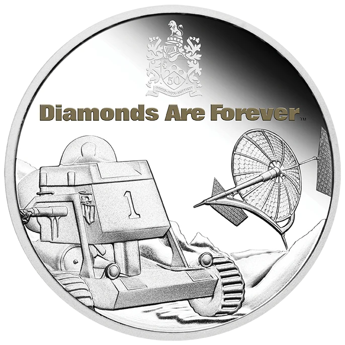 2021 Perth Mint James Bond Diamonds Forever 1oz Silver Proof  Coin