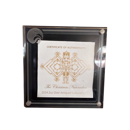 2024 Perth Mint Christmas Nutcracker 2oz Silver Antiqued Gold Plated Coin